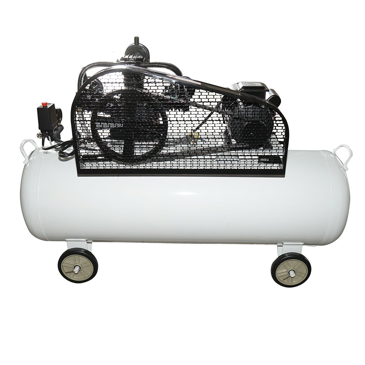 200 literes szíjhajtású légkompresszor, 3 hengeres 3 kW/4 LE motor, maximális nyomás 8 bar, levegőbeömlési térfogat 525 l/perc Breckner Germany