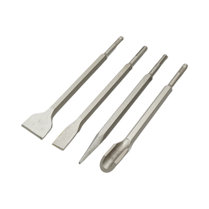 Set 4 vésőszár beton SDS Plus 14x250mm lapos, sík, hegyes és csatorna Breckner Germany