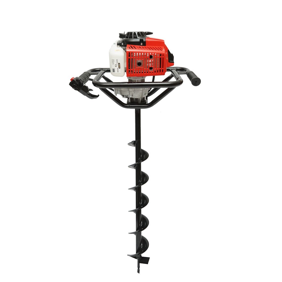 2-ütemű benzinmotoros földfúró 2,8 LE, 52 cm3, 3 fúróval 100 mm, 150 mm, 200 mm THOR