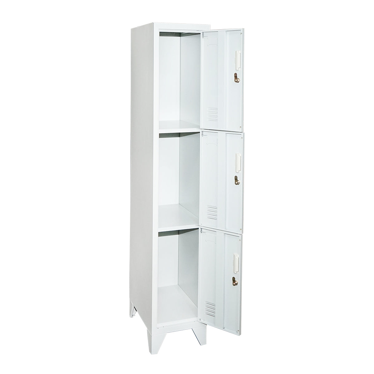 Szekrény, öltözőszekrény, fém szekrény 3 biztonsági ajtóval 1700x300x450mm Breckner Germany