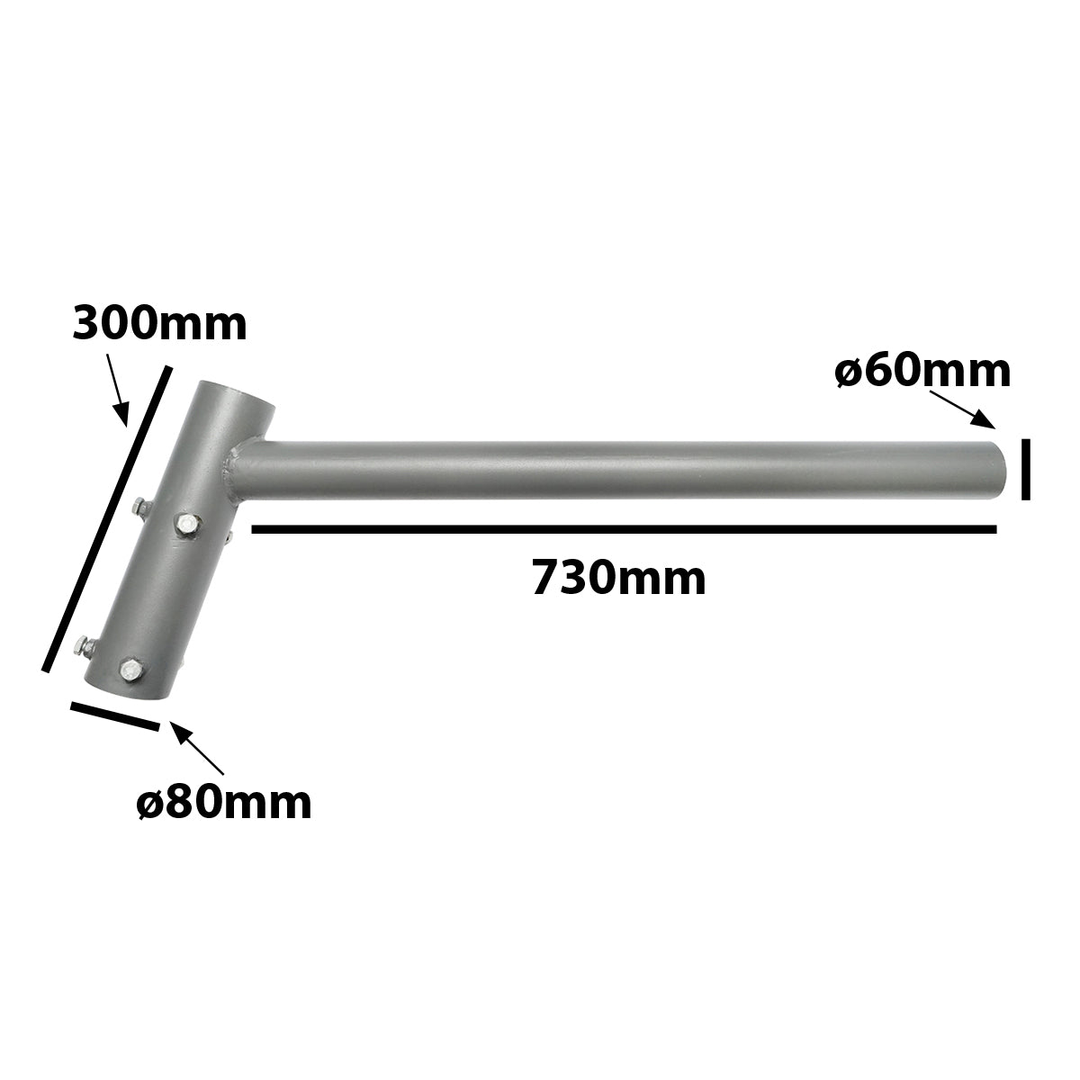 4M nyolcszögletű oszlop vízszintes karral közvilágításhoz