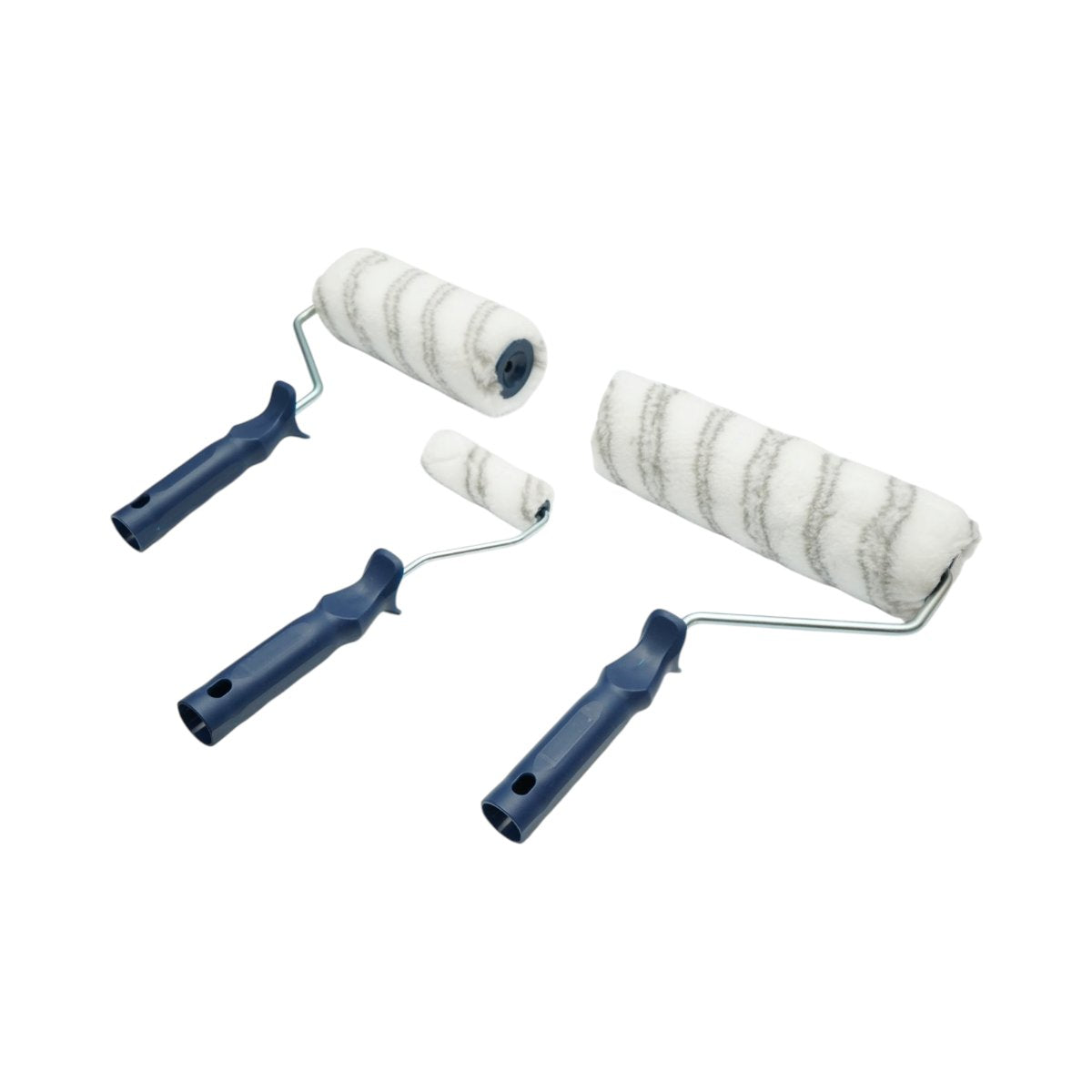 3 részes festőhenger szett poliészter 10cm, 18cm, 25cm, PP nyéllel, műanyag tálcával Breckner Germany