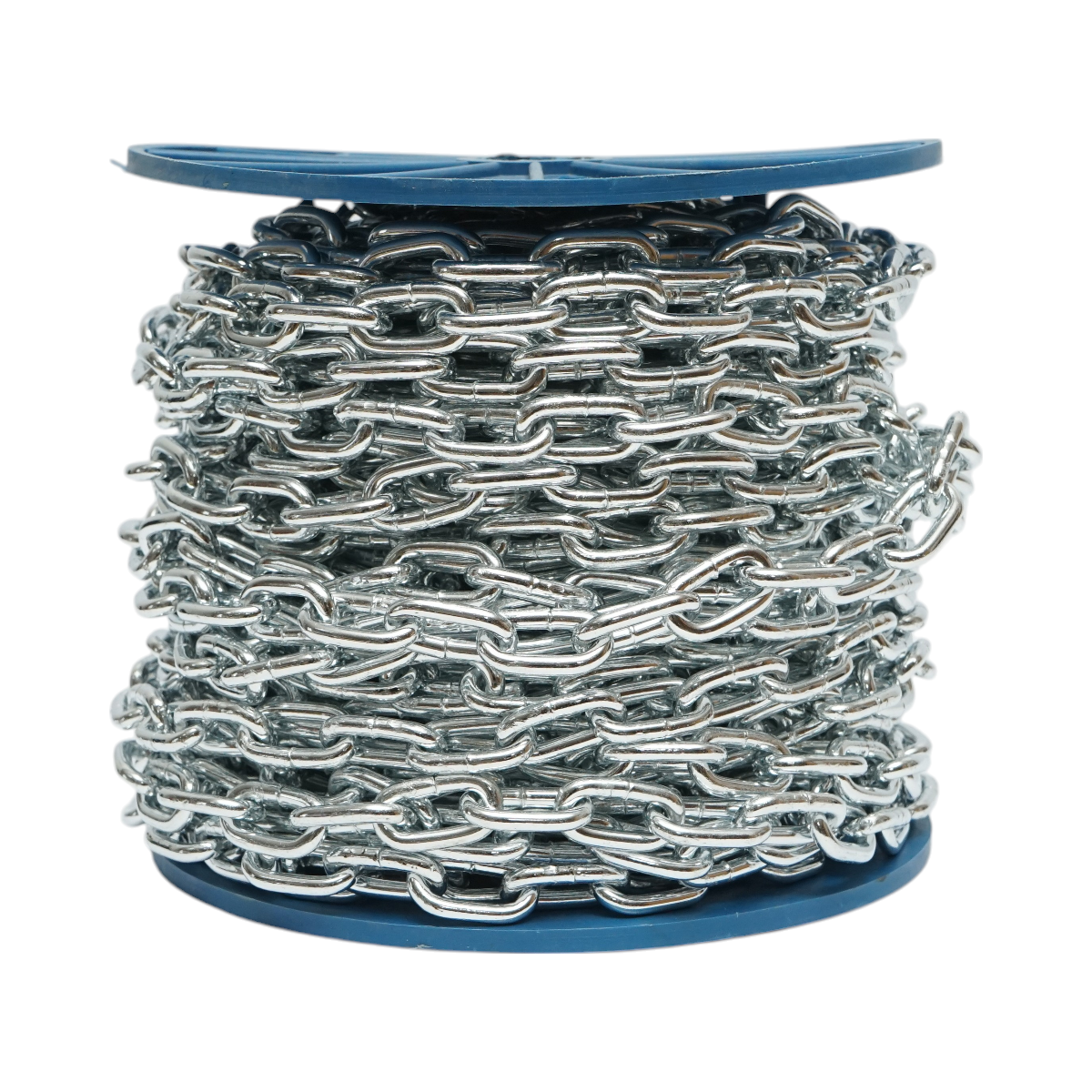 Galvanizált lánc 4.7x19x17mm DIN5685A 30m/tekercs műanyag dob