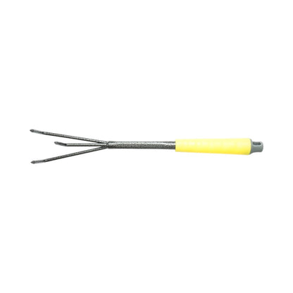3 karommal rendelkező kertészeti kultivátor, kaparó, rozsdamentes acélból 65x370mm, ergonomikus PP nyél Crownman