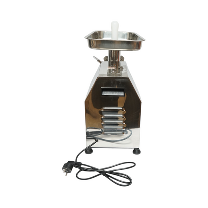 Elektromos húsdaráló rozsdamentes acél 2000W, 220V, 250 kg/h kapacitás, kolbászadapter, 1 szita és 1 kés mellékelve 410x240x450mm