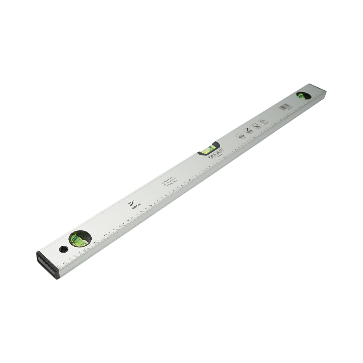 Mágneses alumínium vízmérték 800mm, 3 vízmérték, 0-80cm-es vonalzó Crownman