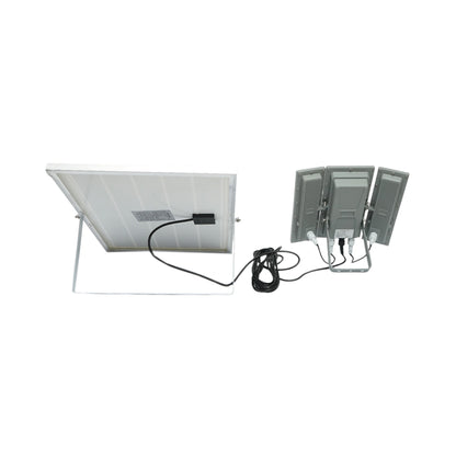 LED lámpa 1300lm, 6500K 25W napelem panellel, LiFePO4 3.2V/15Ah akkumulátor, mozgásérzékelő és távirányító IP66 Breckner Germany