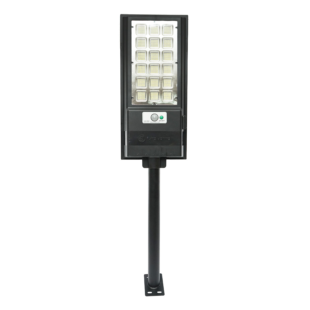 Napelemes LED utcai utcai lámpa 150W, 6500K, IP65, 15W-os napelemmel, LiFePO4 18Ah akkumulátorral, mozgásérzékelővel és oszlopra szerelhető Breckner Germany