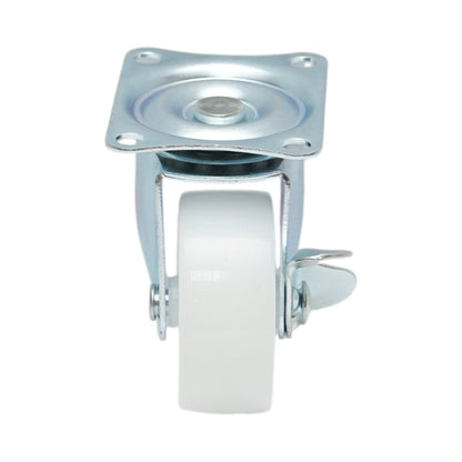 Forgó kerék 50x22mm fékezéssel, fehér polipropilén, acél lemez 58x47mm 30kg