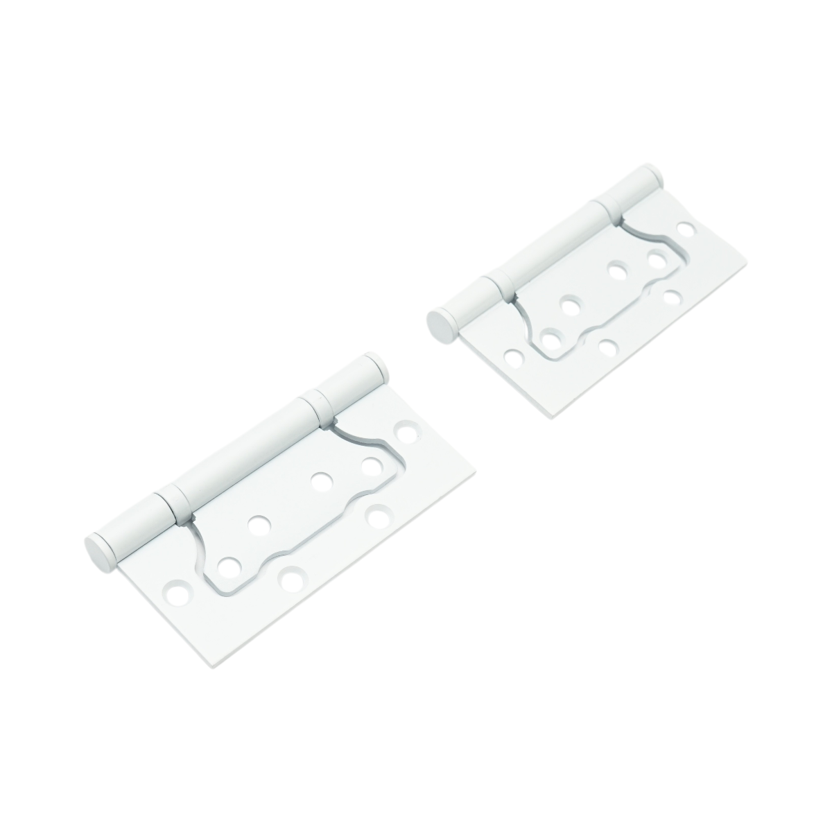 2 darabos bútor süllyesztett típusú pillangó zsanér 100x50mm, fehér acél, csavarokkal