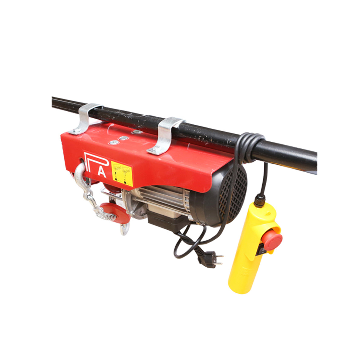 Elektromos emelő 220V/50Hz 850W, maximális teherbírás 200/400Kg, emelési sebesség 5-10m/min, emelési magasság 6-12m, IP40 védelem