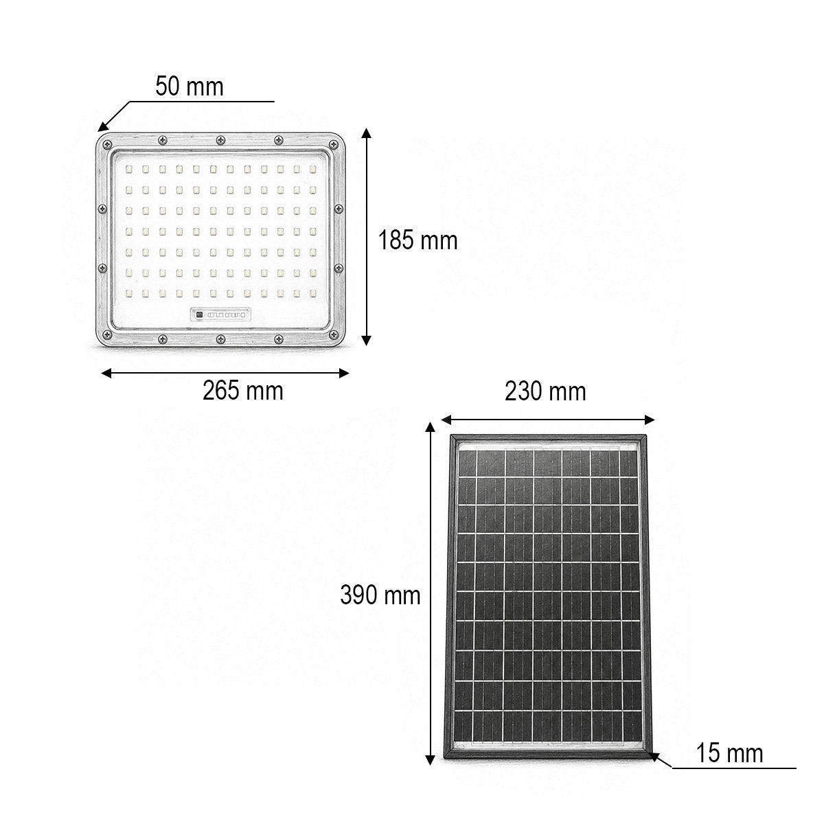 300W LED reflektor, 6500K bifaciális 30W napelem panellel, 15000mAh akkumulátor és távirányító IP66 Breckner Germany