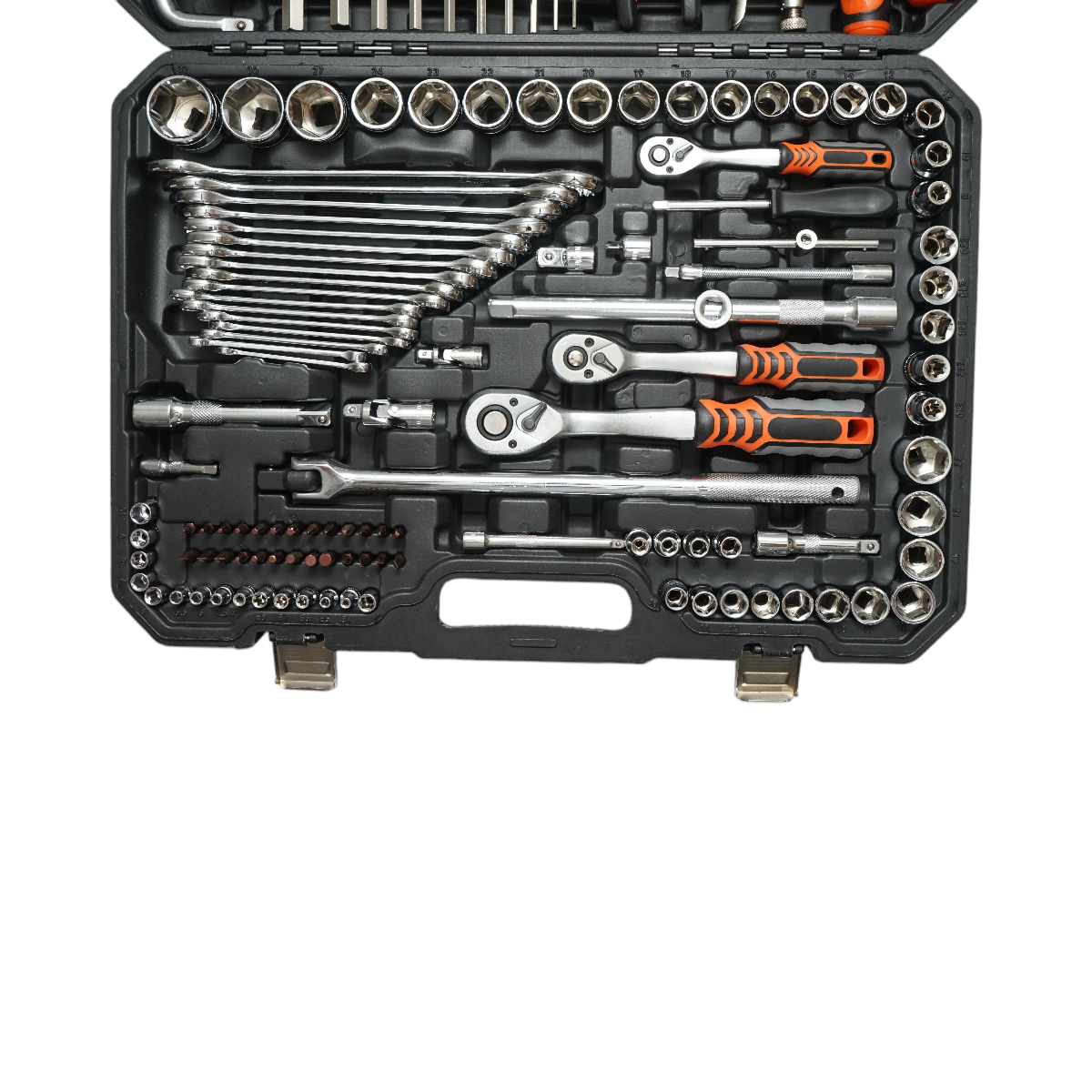 Csöves, fix és gyűrűs csavarkulcsok, bitek, bit, hatlapos, torx Cr-V 142 darab Breckner Germany