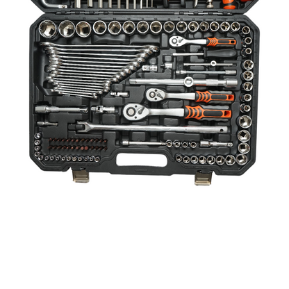 Csöves, fix és gyűrűs csavarkulcsok, bitek, bit, hatlapos, torx Cr-V 142 darab Breckner Germany