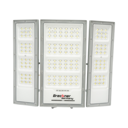 LED lámpa 2400lm, 6500K napelemes panellel 40W, LiFePO4 3.2V/30Ah akkumulátor, mozgásérzékelő és távirányító IP66 Breckner Germany