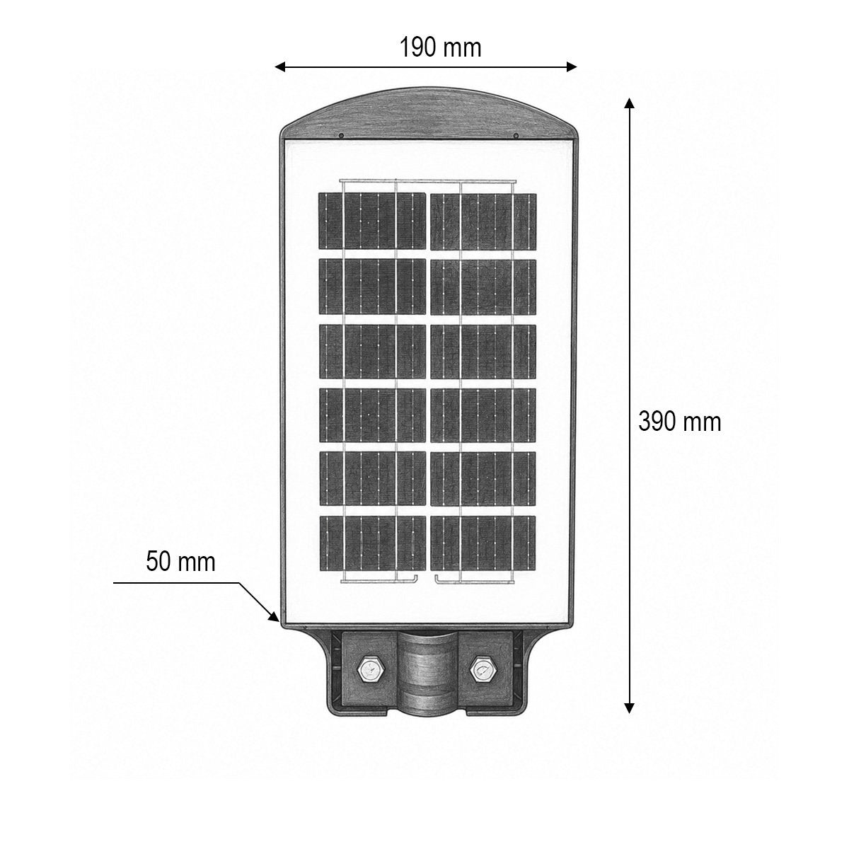 Napelemes LED közvilágítási lámpa 50W 8W-os napelem panellel, 4000mAh akkumulátor, mozgásérzékelő, távirányító, oszlopra szerelhető IP65 Breckner Germany