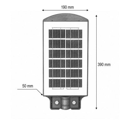 Napelemes LED közvilágítási lámpa 50W 8W-os napelem panellel, 4000mAh akkumulátor, mozgásérzékelő, távirányító, oszlopra szerelhető IP65 Breckner Germany