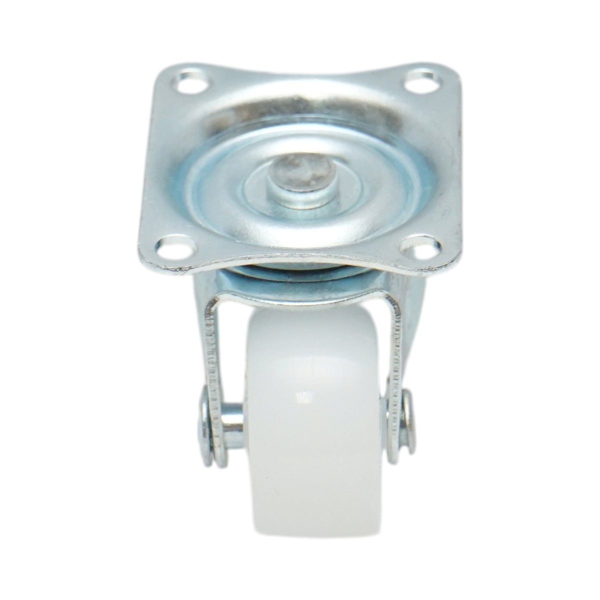 Forgó kerék 25x14mm fék nélkül, fehér polipropilén, acél lemez 39x33mm 10kg