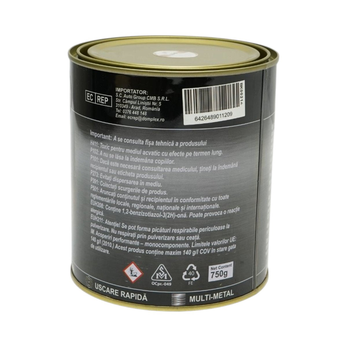 Breckner Germany 3 az 1-ben rozsdagátló email festék fehér 10 fémhez 750g, közvetlenül a rozsdára, vízalapú
