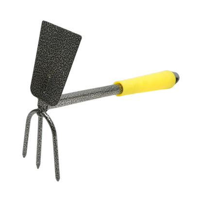 Crownman kétélű kerti kaparó rozsdamentes acélból 180x300mm, ergonomikus PP nyéllel