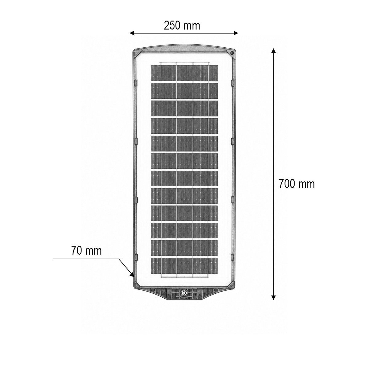 Napelemes LED közvilágítási lámpa 300W 15W napelem panellel, 12000mAh akkumulátor, mozgásérzékelő, távirányító, oszlop rögzítés IP67 Breckner Germany
