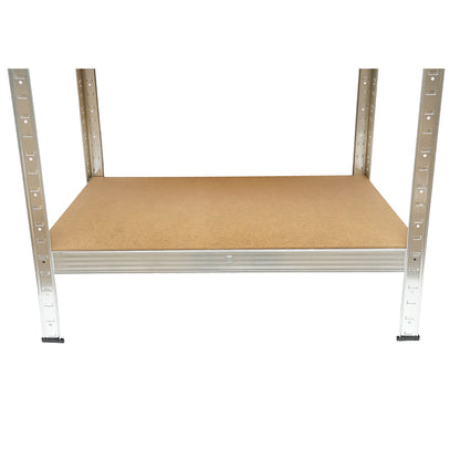 Salgó polc, fém polc, 4 MDF polccal, 144x60x30cm, 50kg/polc, csavarmentes szerelés Breckner Germany