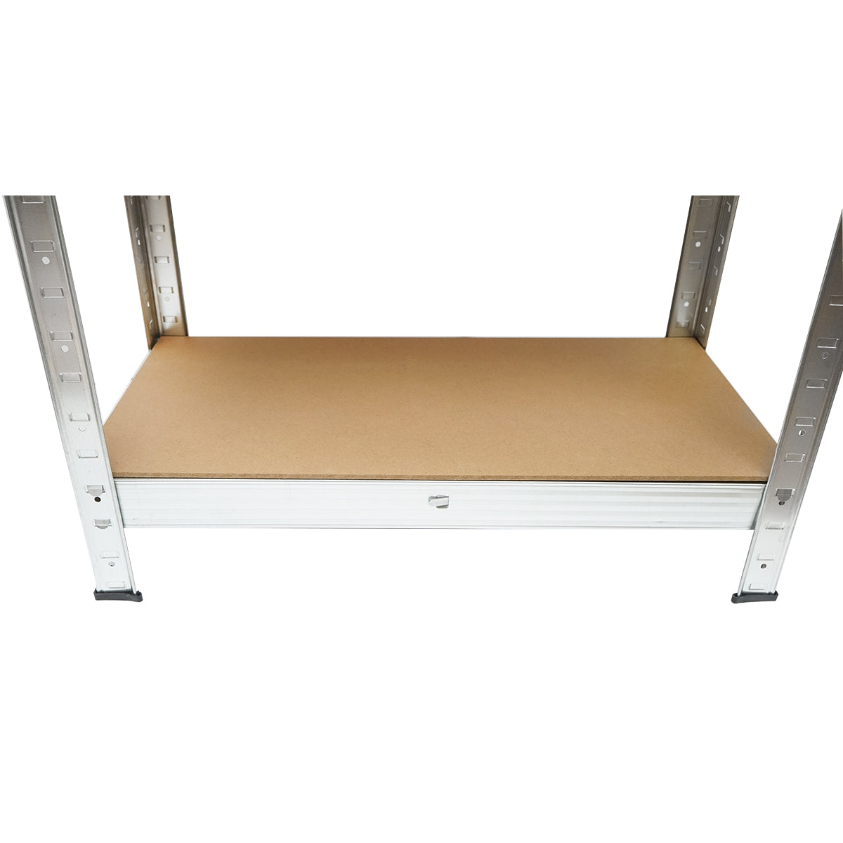 Salgó polc, fém polc, 5 MDF polccal, 180x60x30cm, 100kg/polc, csavarmentes szerelés Breckner Germany