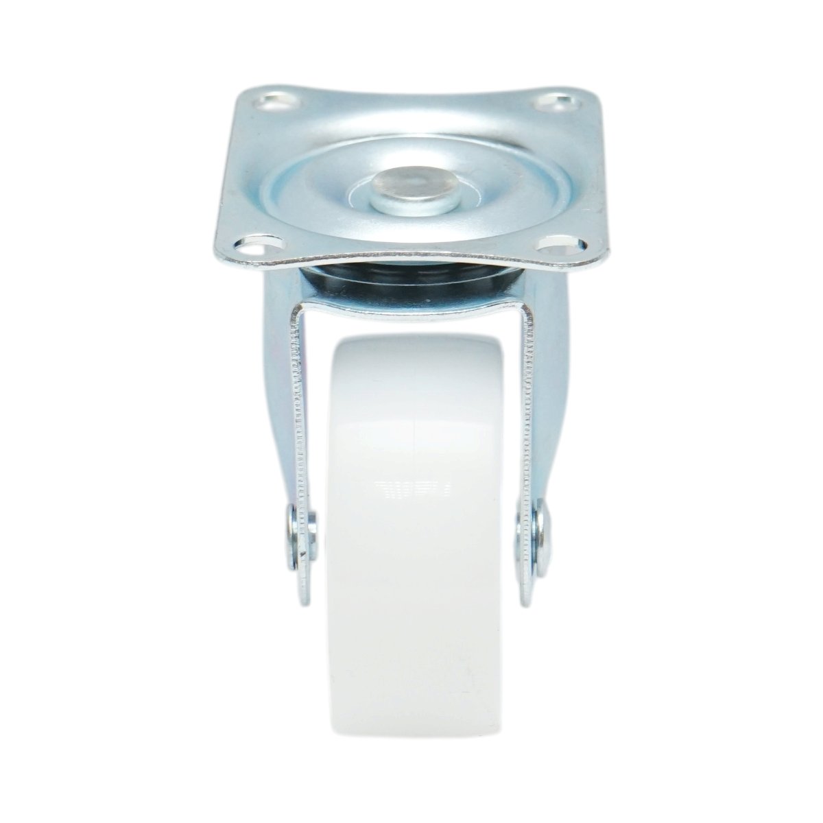 Forgó kerék 50x22mm fék nélkül, fehér polipropilén, acél lemez 58x47mm 30kg
