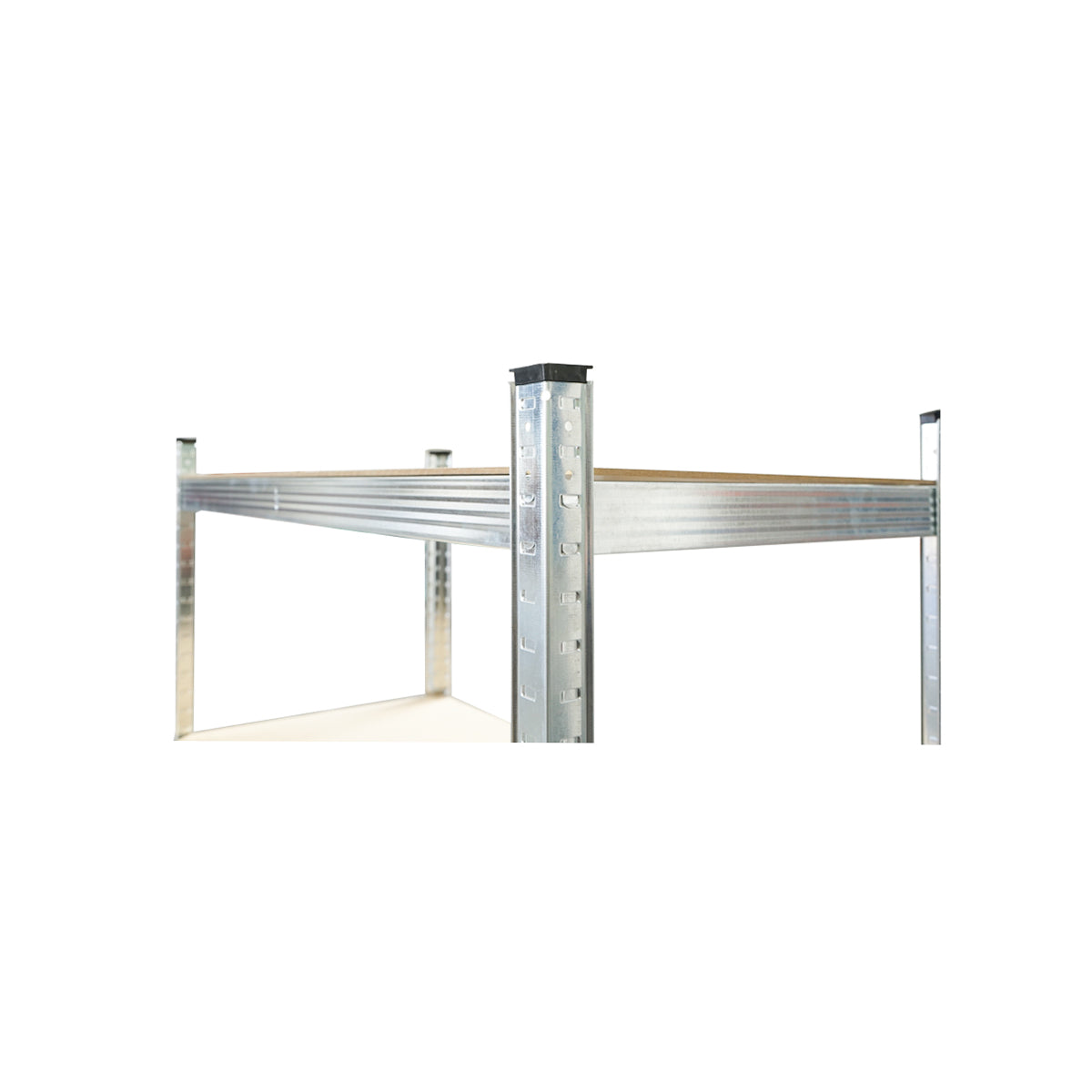 Salgó polc, fém polc, 5 MDF polccal, 180x100x50cm, 250kg/polc, csavar nélküli szerelés, horganyzott