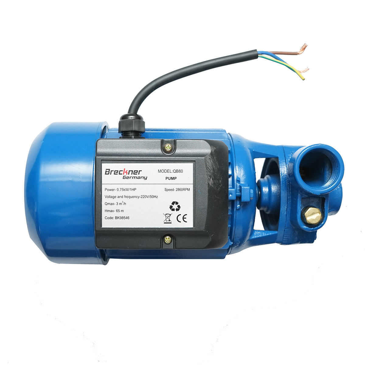Felszíni vízszivattyú, 750W, 45L/min, 50m mélység, 220V QB80 Breckner Germany