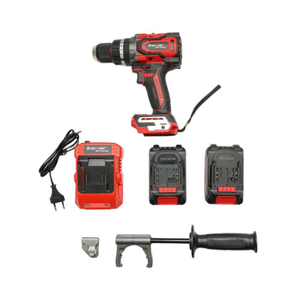 Ütvefúró-csavarbehajtó 1000W, 2 akkumulátor 21V, 4Ah Li-ion, LED, brushless, 180Nm, 13mm tokmány, 0-500/2000rpm, vibráció elleni fogantyú Breckner Germany