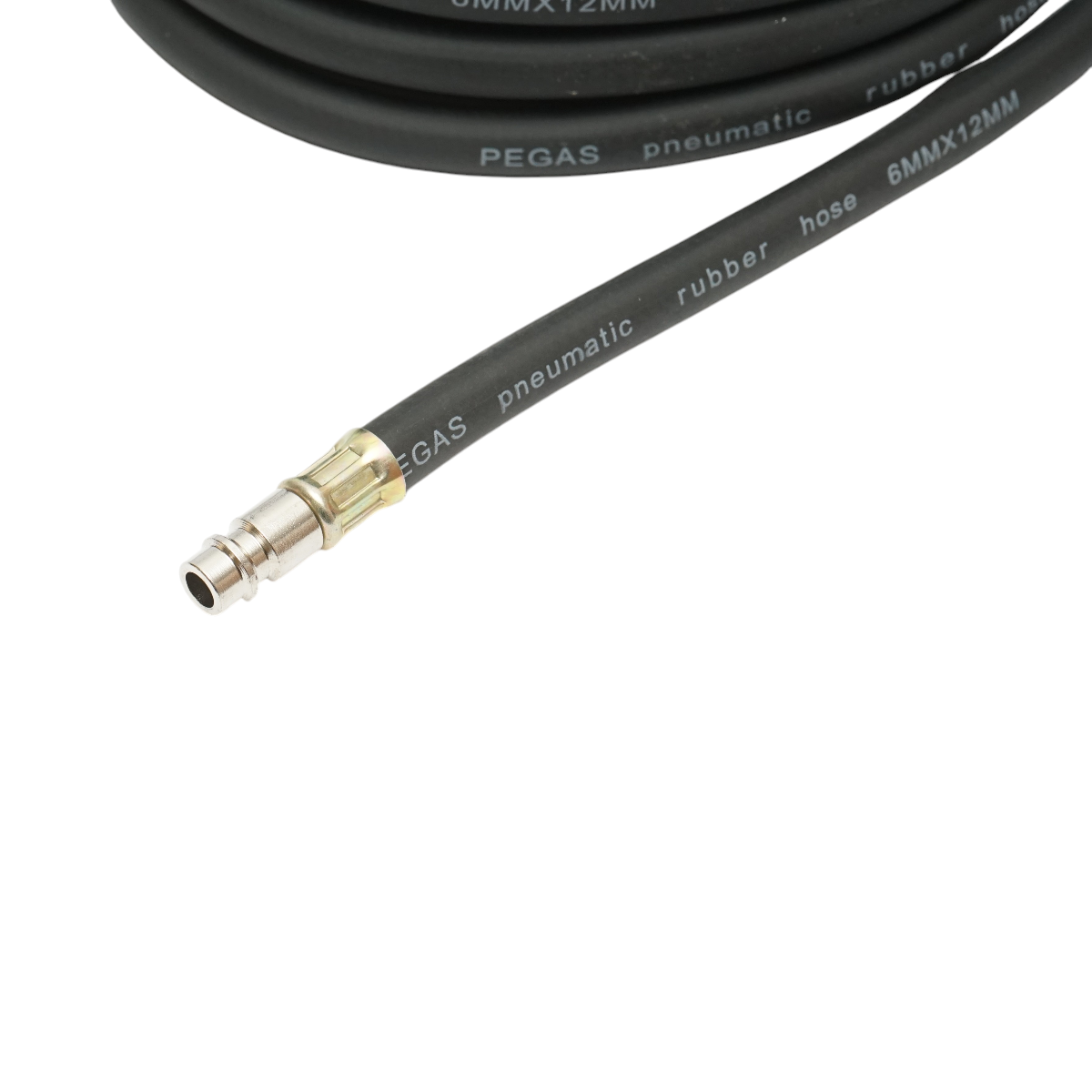 Kompresszor légtömlő 12m gumírozott 6x12mm és univerzális gyorscsatlakozók