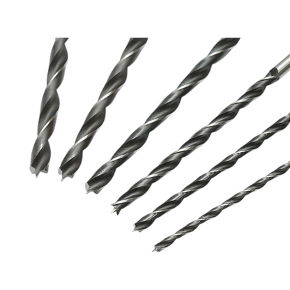 6 részes fa fúrókészlet 6-14mm, 300mm hosszúság, hengeres szár, középpontjelölő csúcs Breckner Germany