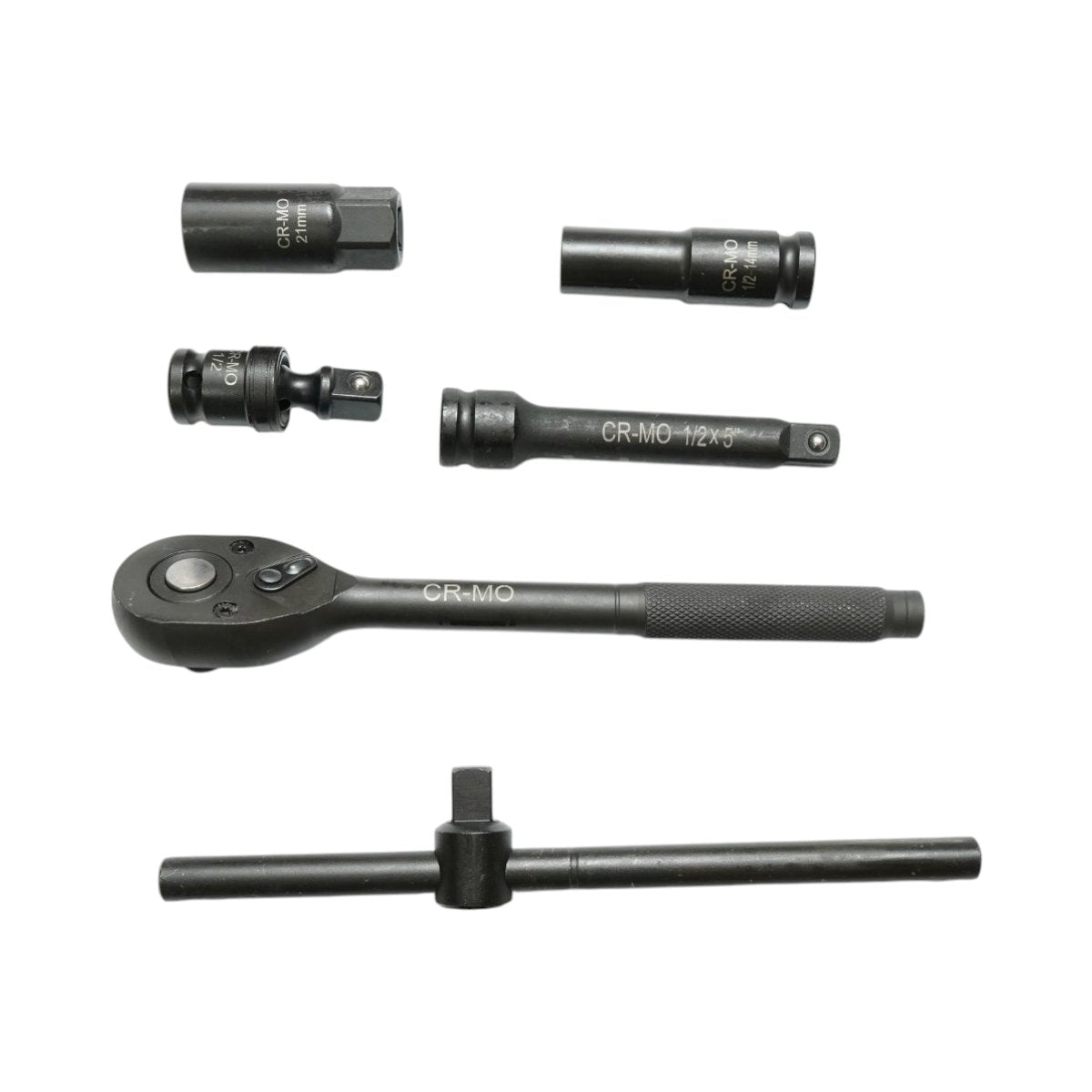 Hosszú csőkulcs készlet 8-32mm, racsnis hajtás, 127mm hosszabbító, T-rúd, kardántengely 1/2 inch Cr-Mo 23 darab Breckner Germany