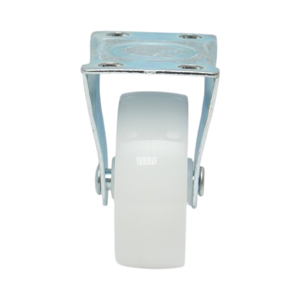 Rögzített kerék 65x23mm fék nélkül, fehér polipropilén, acél lemez 70x44mm 35kg