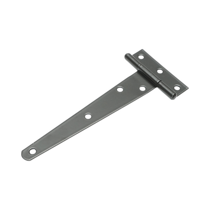 T típusú ajtó-kapu zsanér 70x174mm, fekete acél, csavarokkal