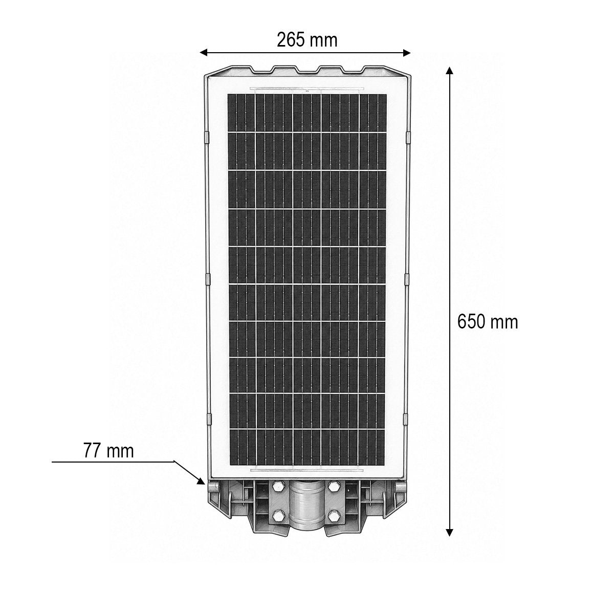 Napelemes LED közvilágítási lámpa 500W 25W-os napelem panellel, 20000mAh akkumulátor, mozgásérzékelő, távirányító, oszlopra szerelhető IP65 Breckner Germany