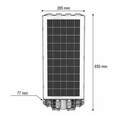 Napelemes LED közvilágítási lámpa 500W 25W-os napelem panellel, 20000mAh akkumulátor, mozgásérzékelő, távirányító, oszlopra szerelhető IP65 Breckner Germany