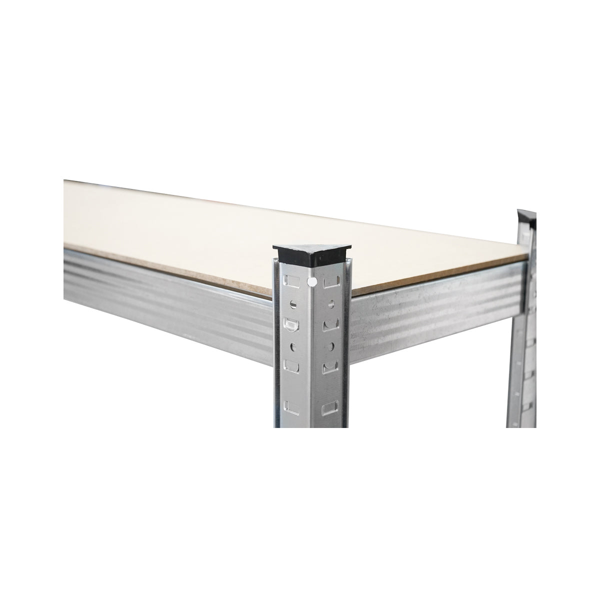 Salgó polc, fém polc, 5 MDF polccal, 180x90x50cm, 175kg/polc, csavarmentes szerelés, horganyzott, horganyzott.