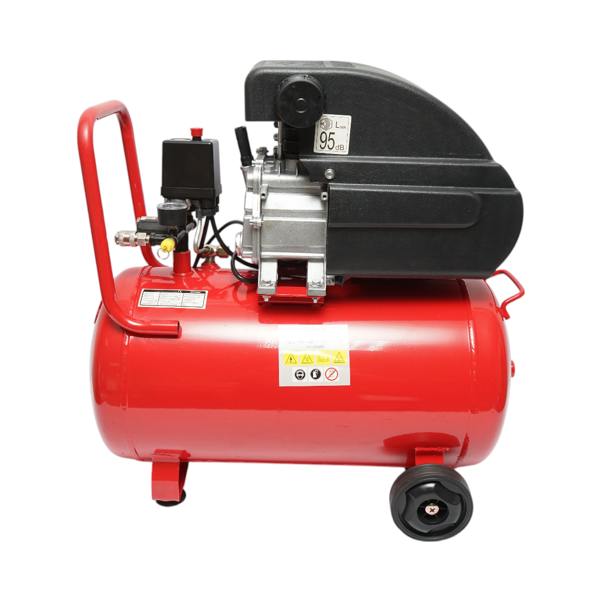 Légkompresszor 50L, motorteljesítmény 1,5KW/2CP, maximális nyomás 8 bar, szívólevegő térfogat 195L THOR