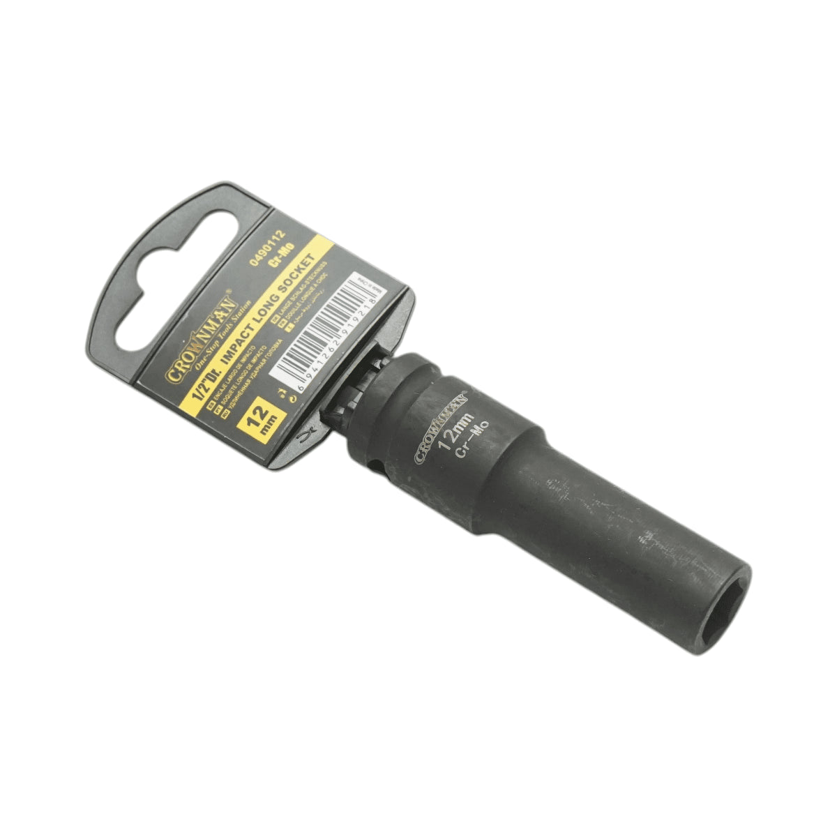 12 mm hosszú ütőcsavarkulcs, 1/2" négyzetes Cr-Mo Crownman