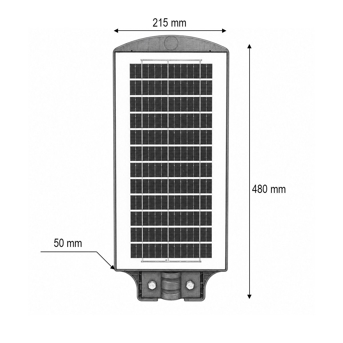 Napelemes LED közvilágítási lámpa 100W 12W-os napelem panellel, 8000mAh akkumulátor, mozgásérzékelő, távirányító, oszlopra szerelhető IP65 Breckner Germany