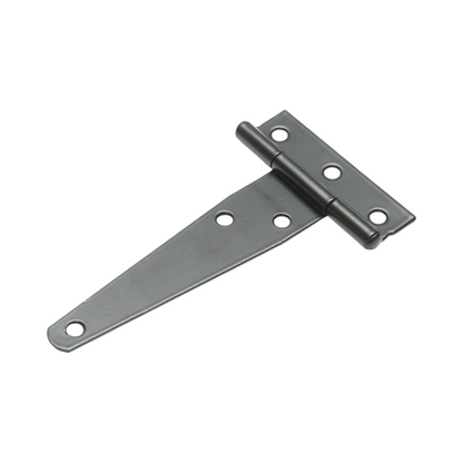 T típusú ajtópánt 65x121mm, fekete acél, csavarokkal
