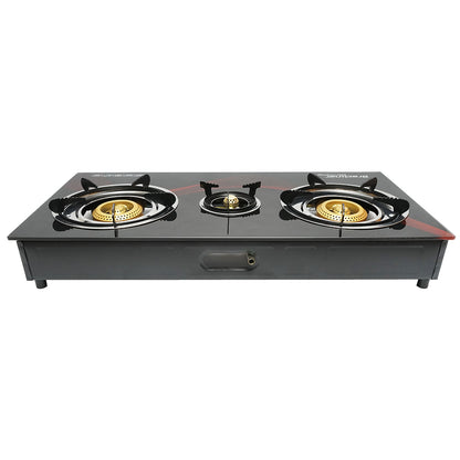 tűzhely, 3 égős öntöttvas tűzhely 2.5KW, biztonsági üveg 700x380x94mm Breckner Germany