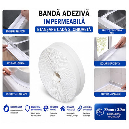HighPower vízálló öntapadó fürdőkád és mosogató tömítőszalag 22mm x 3.2m