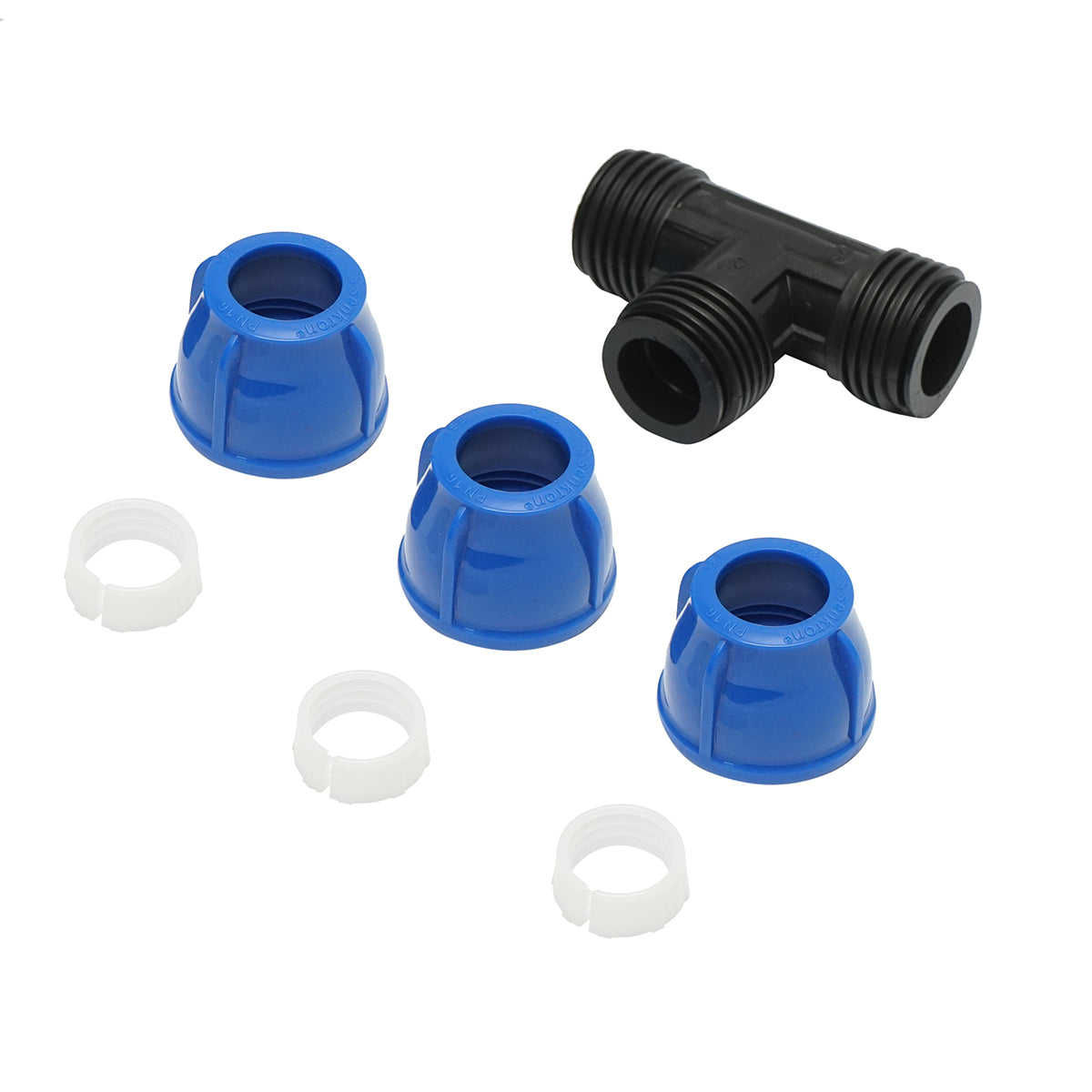 Egyenletes tömörítő cső D25x25x25mm PN16, öntözőrendszerekhez