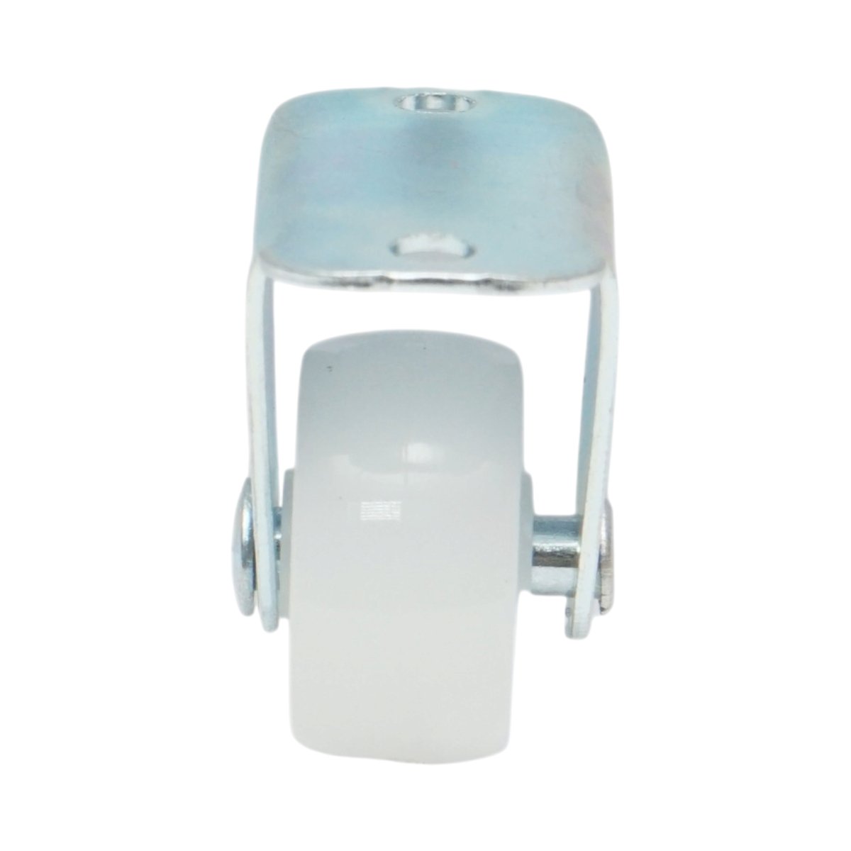 Rögzített kerék 25x14mm fék nélkül, fehér polipropilén, acél lemez 37x19mm 10kg