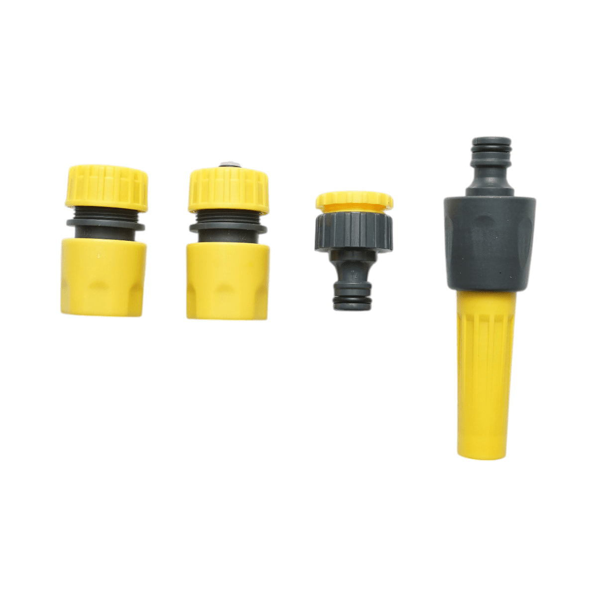 Crownman 22,5 méteres, 1/2 hüvelykes, fonott PVC kerti slagszett állítható szórófejjel, csatlakozókkal és 3/4-1/2 hüvelykes Crownman csapadapterrel.