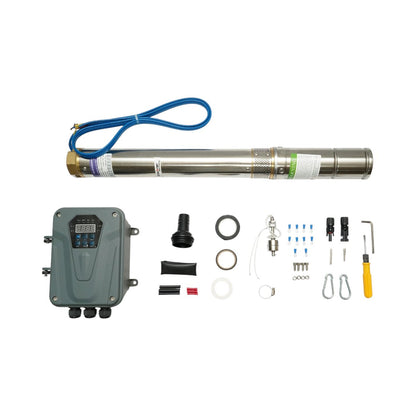 Napelemes merülő vízpumpa rozsdamentes acél 1100W, 110V, D76mm, teljesítmény 6 m3/h, Brushless, MPPT vezérlő, 84m szállítási magasság 3SYD6-84-110-1100 Breckner Germany