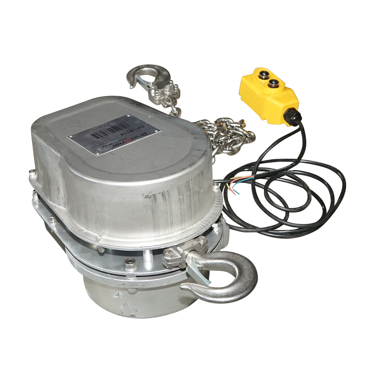 Rozsdamentes acél elektromos emelő 380V, 500W, 3m-es lánccal, maximális teherbírás 1000 kg, biztonsági horog Breckner Germany